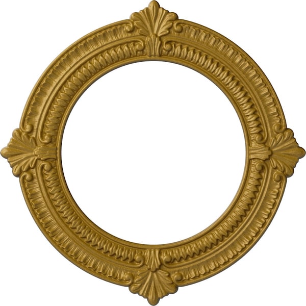 Ekena Millwork Benson Ceiling Medallion (Fits Canopies up to 8"), 13 1/8"OD x 8"ID x 5/8"P, Pharaohs Gold CM13BNPGS - main
